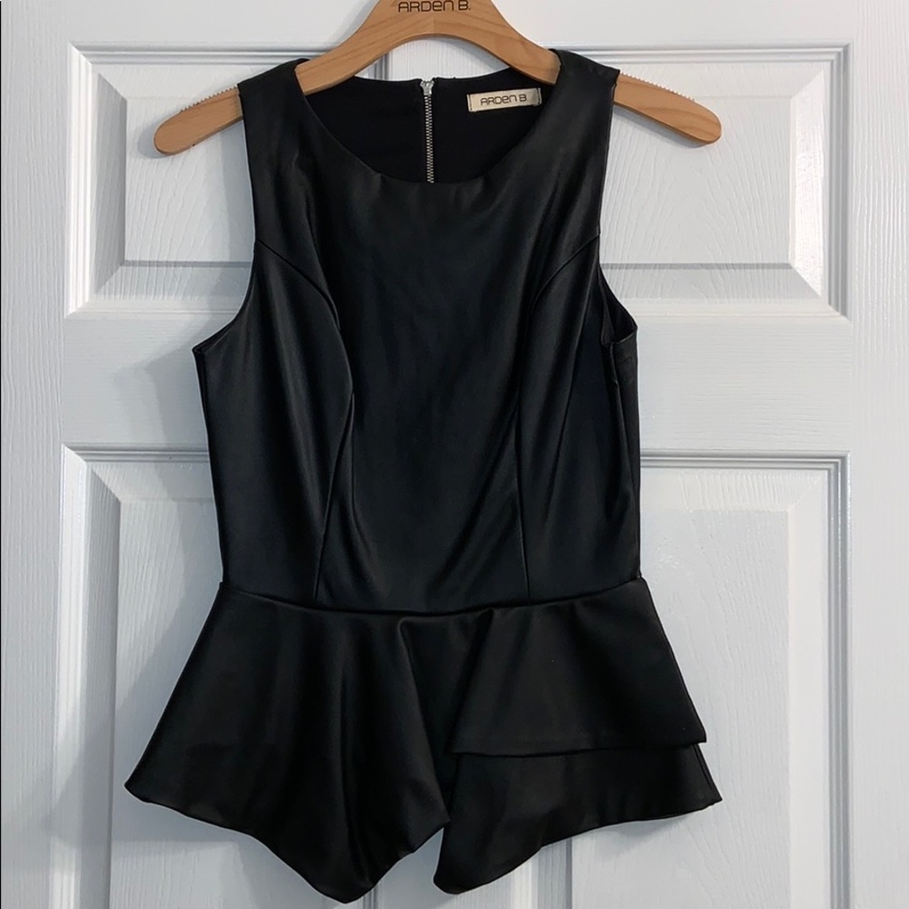 Arden B S black pleather top